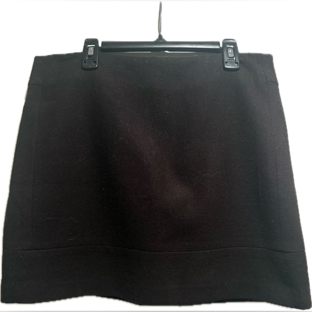 Willi Smith brown wool felt low slung mini skirt 6